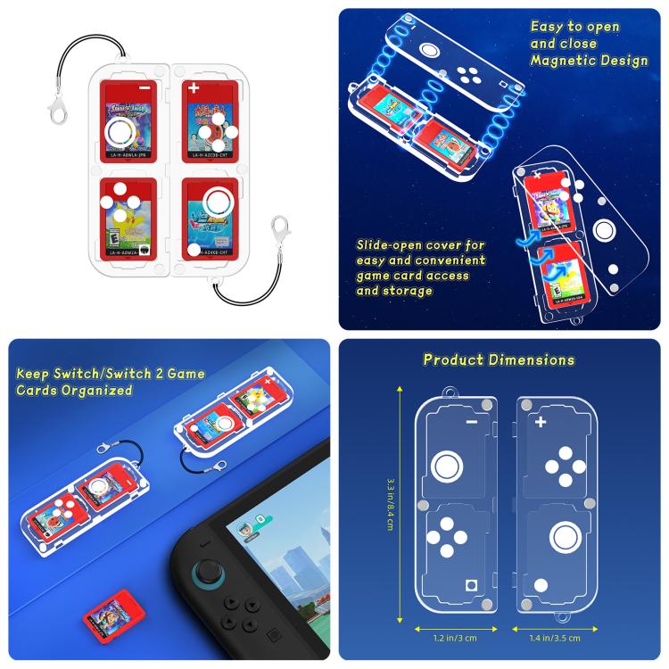 For Nintendo Switch 2 JYS 5-in-1 Crystal Case Full Protection Set Includes Console Shell, Joy-con & Pro Controller Cover, Faceplate, Game Cartridge Case - Cases by JYS | Online Shopping UK | buy2fix