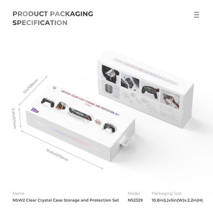 For Nintendo Switch 2 JYS 5-in-1 Crystal Case Full Protection Set Includes Console Shell, Joy-con & Pro Controller Cover, Faceplate, Game Cartridge Case - Cases by JYS | Online Shopping UK | buy2fix