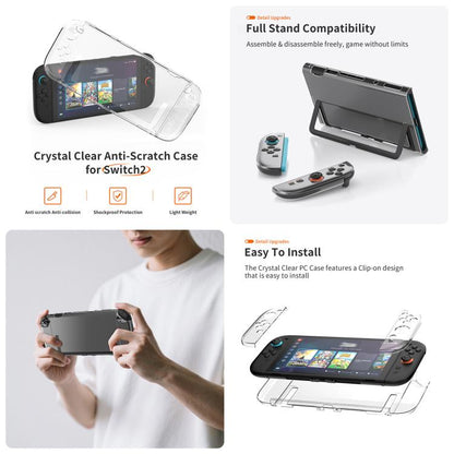 For Nintendo Switch 2 JYS 5-in-1 Crystal Case Full Protection Set Includes Console Shell, Joy-con & Pro Controller Cover, Faceplate, Game Cartridge Case - Cases by JYS | Online Shopping UK | buy2fix
