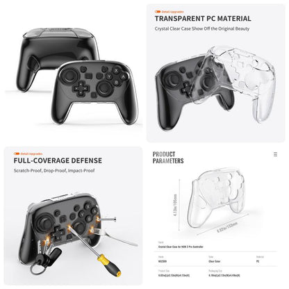 For Nintendo Switch 2 JYS 5-in-1 Crystal Case Full Protection Set Includes Console Shell, Joy-con & Pro Controller Cover, Faceplate, Game Cartridge Case - Cases by JYS | Online Shopping UK | buy2fix