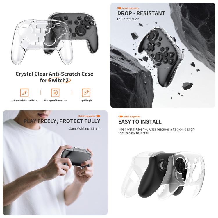 For Nintendo Switch 2 JYS 5-in-1 Crystal Case Full Protection Set Includes Console Shell, Joy-con & Pro Controller Cover, Faceplate, Game Cartridge Case - Cases by JYS | Online Shopping UK | buy2fix