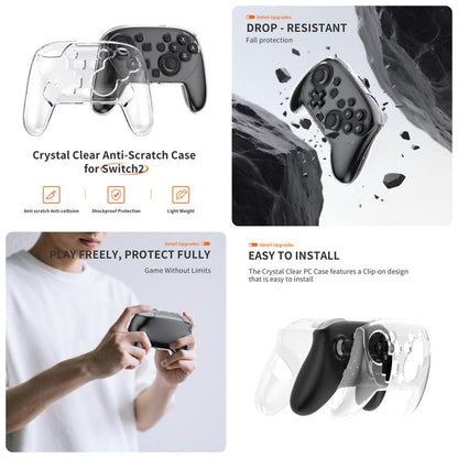 For Nintendo Switch 2 JYS 5-in-1 Crystal Case Full Protection Set Includes Console Shell, Joy-con & Pro Controller Cover, Faceplate, Game Cartridge Case - Cases by JYS | Online Shopping UK | buy2fix