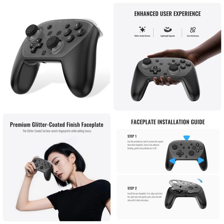 For Nintendo Switch 2 JYS 5-in-1 Crystal Case Full Protection Set Includes Console Shell, Joy-con & Pro Controller Cover, Faceplate, Game Cartridge Case - Cases by JYS | Online Shopping UK | buy2fix