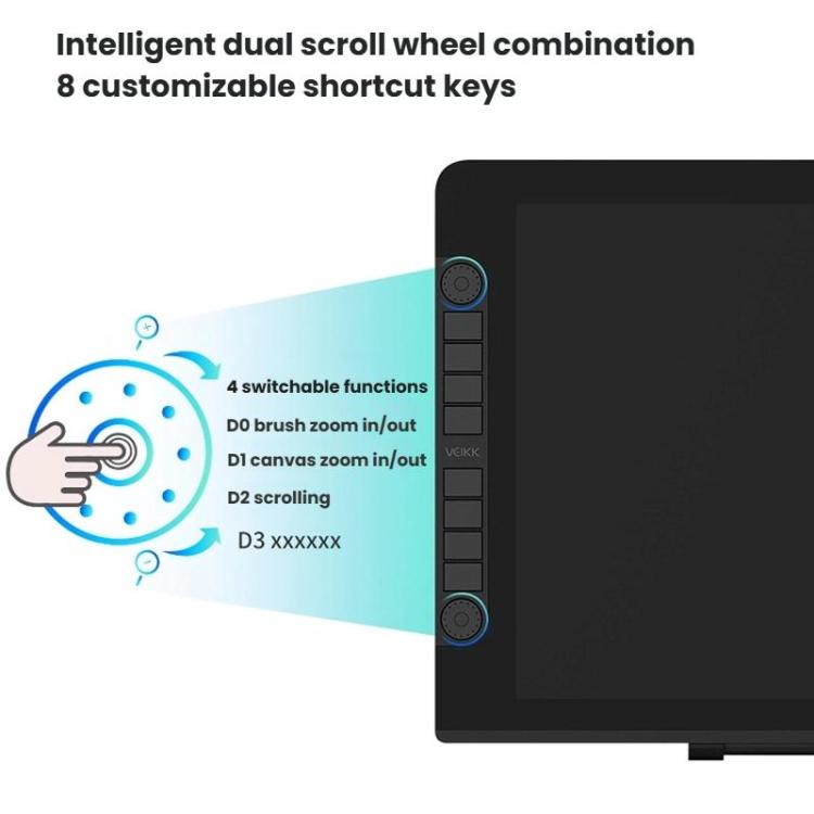 VEIKK VK2200PRO 21.5 inch Digital Screen Hand Drawing Screen Electronic Drawing Screen Compatible With Mobile Phone UK Plug -  by VEIKK | Online Shopping UK | buy2fix