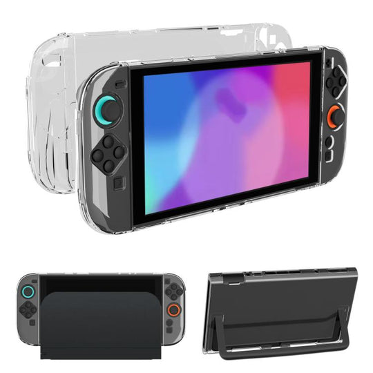 For Nintendo Switch 2 & Joy-Con Split Design Shell Plastic Protective Case With Kickstand Access(Transparent)