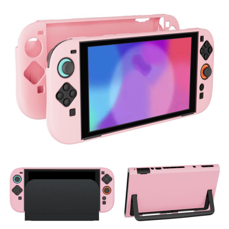 For Nintendo Switch 2 & Joy-Con Split Design Shell Plastic Protective Case With Kickstand Access(Pink) - Cases by buy2fix | Online Shopping UK | buy2fix