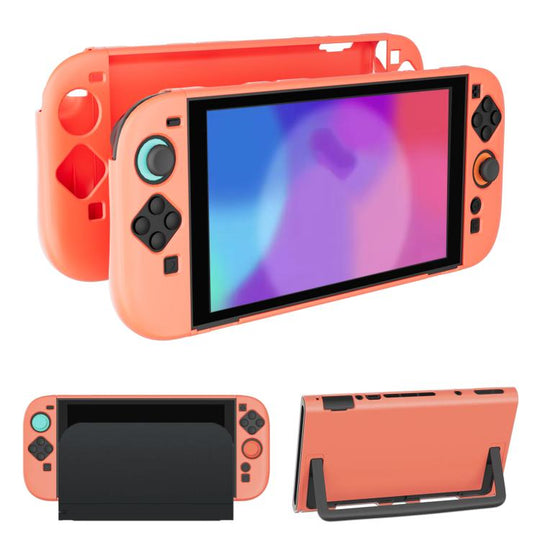 For Nintendo Switch 2 & Joy-Con Split Design Shell Plastic Protective Case With Kickstand Access(Orange)