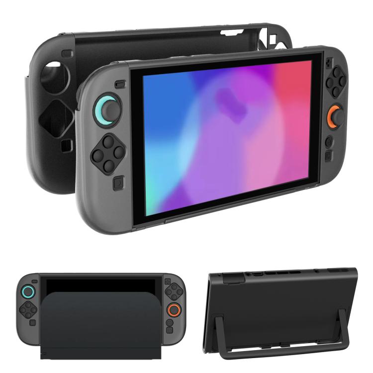 For Nintendo Switch 2 & Joy-Con Split Design Shell Plastic Protective Case With Kickstand Access(Black) - Cases by buy2fix | Online Shopping UK | buy2fix