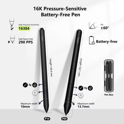 VEIKK VK1600 15.6 Inch Digital Drawing Screen Electronic Drawing Screen Compatible With Mobile Phone(Black) -  by VEIKK | Online Shopping UK | buy2fix