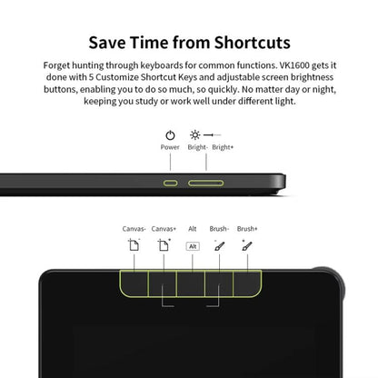 VEIKK VK1600 15.6 Inch Digital Drawing Screen Electronic Drawing Screen Compatible With Mobile Phone(Black) -  by VEIKK | Online Shopping UK | buy2fix