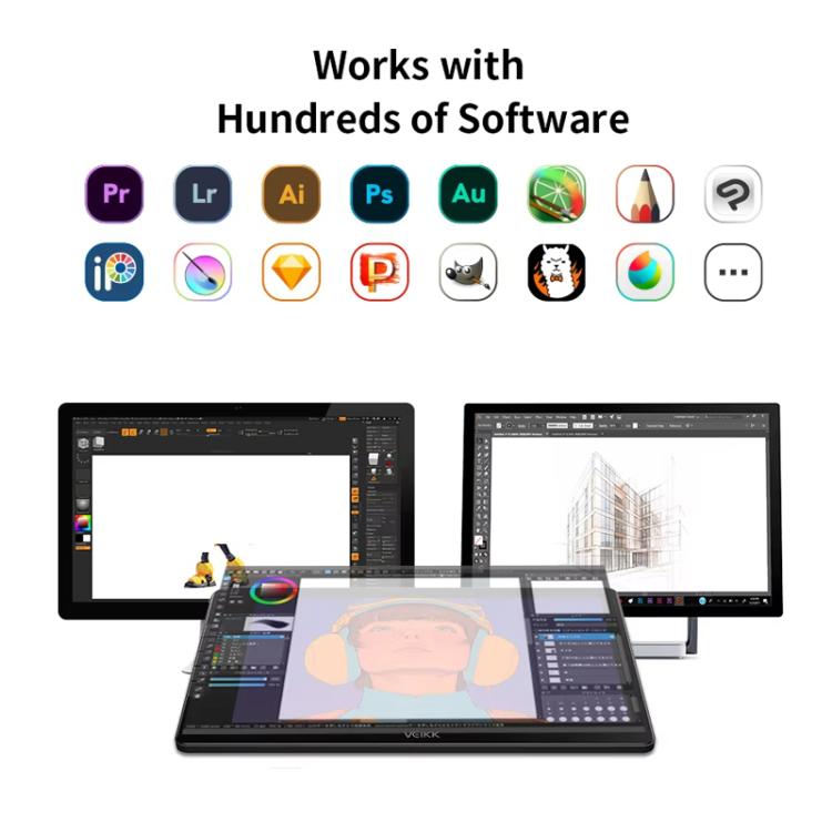VEIKK VK1600 15.6 Inch Digital Drawing Screen Electronic Drawing Screen Compatible With Mobile Phone(Black) -  by VEIKK | Online Shopping UK | buy2fix