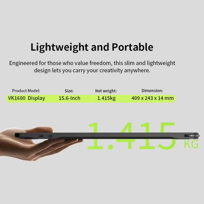 VEIKK VK1600 15.6 Inch Digital Drawing Screen Electronic Drawing Screen Compatible With Mobile Phone(Black) -  by VEIKK | Online Shopping UK | buy2fix