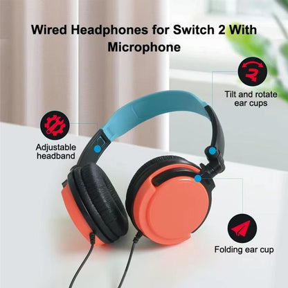 PGTECH Wired Over-Ear Gaming Headset with Microphone for Nintendo Switch 2/Switch/PS5/Xbox/PC Multi-Platform Compatible - Multimedia Headset by PGTECH | Online Shopping UK | buy2fix