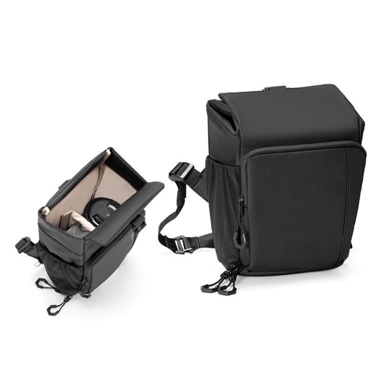 Cwatcun D198 Small Expandable Single Shoulder Camera Bag Waterproof Multi-Function Camera Bag(Black) - Strap Satchel by Cwatcun | Online Shopping UK | buy2fix