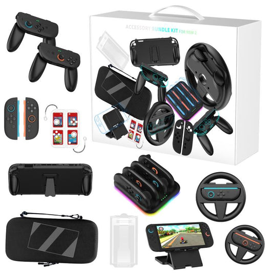 For Nintendo Switch 2 JYS Accessory Bundle Kit with Carrying Case, Charging Dock, Protective Shell, Desktop Stand, Steering Wheel, Grip, etc - Others by JYS | Online Shopping UK | buy2fix