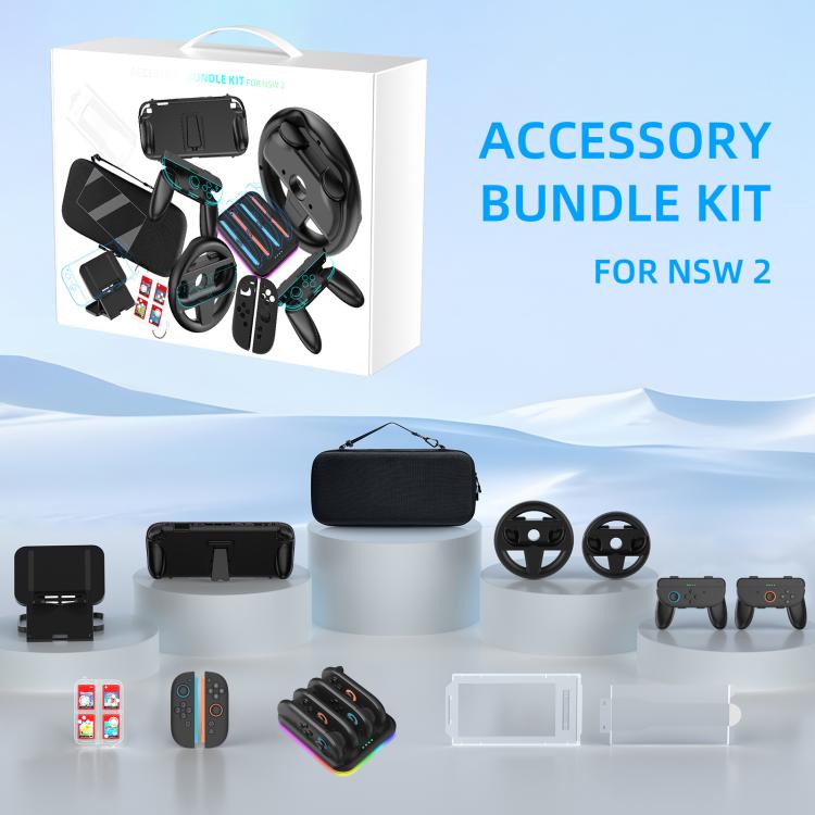For Nintendo Switch 2 JYS Accessory Bundle Kit with Carrying Case, Charging Dock, Protective Shell, Desktop Stand, Steering Wheel, Grip, etc - Others by JYS | Online Shopping UK | buy2fix