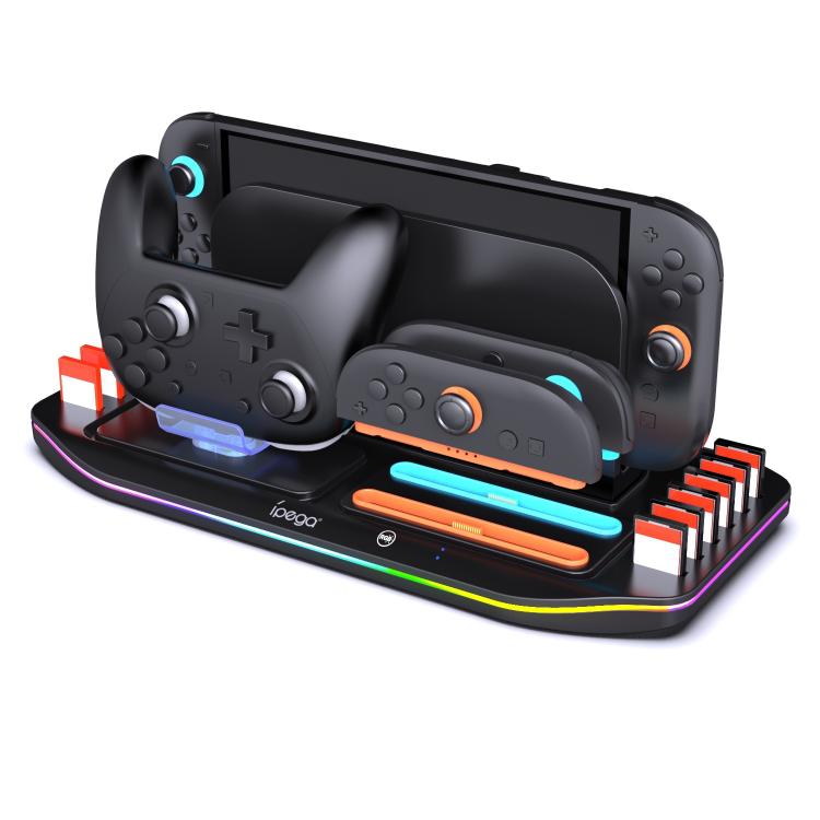 ipega Charging Dock for Nintendo Switch 2 Joy-Con & Pro Controller with RGB Lighting Game Card Holder - Charger & Power by ipega | Online Shopping UK | buy2fix