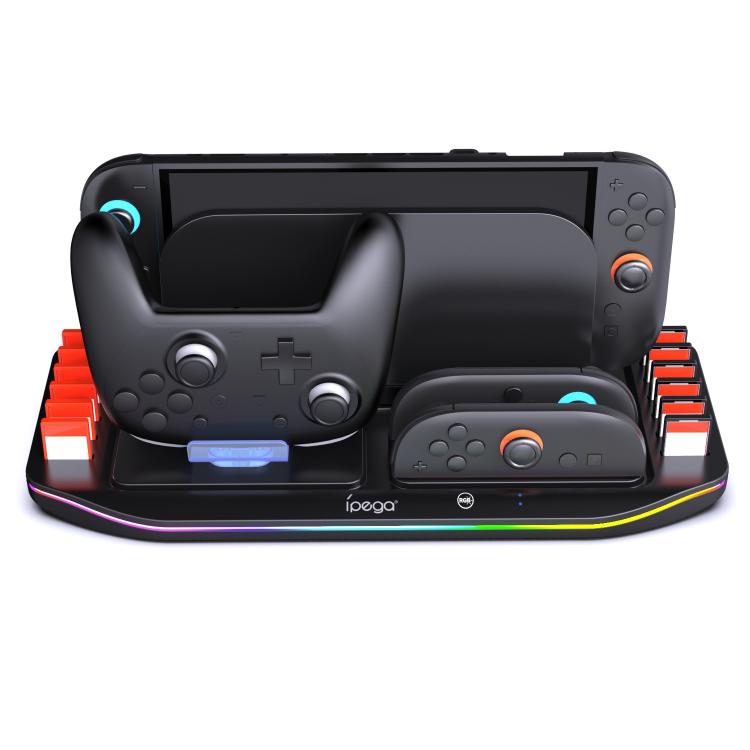 ipega Charging Dock for Nintendo Switch 2 Joy-Con & Pro Controller with RGB Lighting Game Card Holder - Charger & Power by ipega | Online Shopping UK | buy2fix