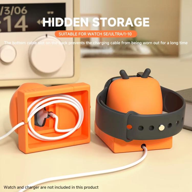 For Apple Watch Desktop Stand Silicone Base, Without Charger(Orange) - Charger / Holder by buy2fix | Online Shopping UK | buy2fix