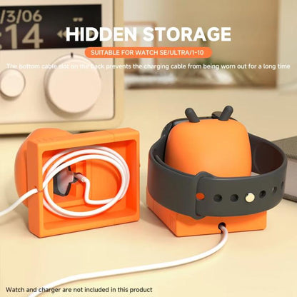 For Apple Watch Desktop Stand Silicone Base, Without Charger(Orange) - Charger / Holder by buy2fix | Online Shopping UK | buy2fix