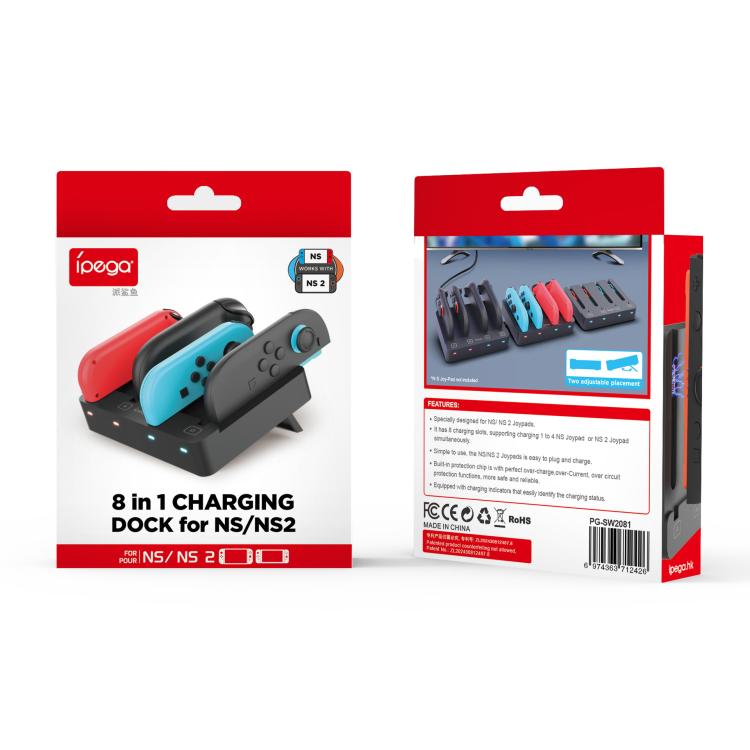 ipega 4-in-1 Charging Dock for Nintendo Switch 2/Switch Joy-Con Controller Charger Station - Charger & Power by ipega | Online Shopping UK | buy2fix