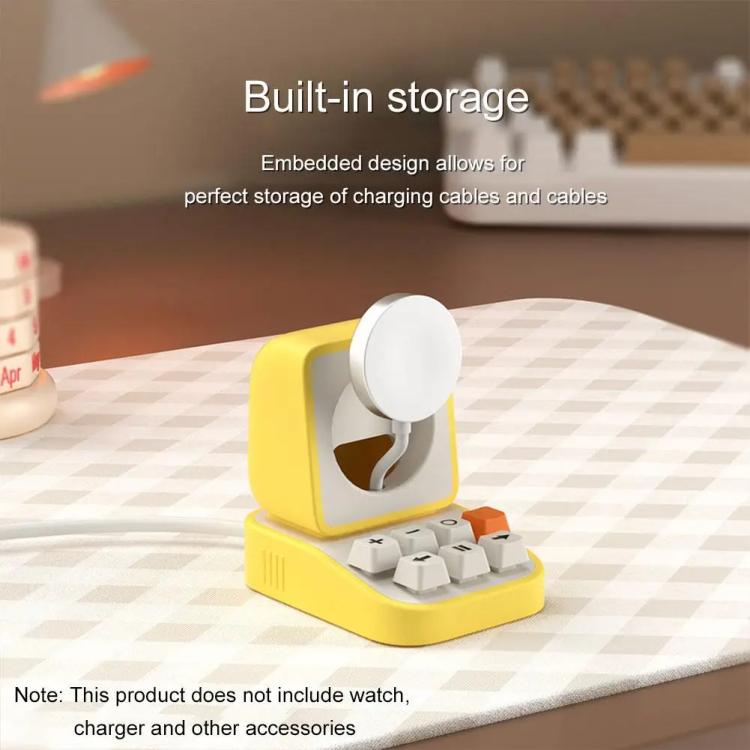 For Apple Watch Typewriter Style Stand Wireless Charging Silicone Base(Gray) - Charger / Holder by buy2fix | Online Shopping UK | buy2fix