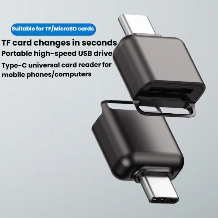 Type-C To TF / Micro SD Card Reader Memory Card Mini Adapter(Tarnish) - U Disk & Card Reader by buy2fix | Online Shopping UK | buy2fix