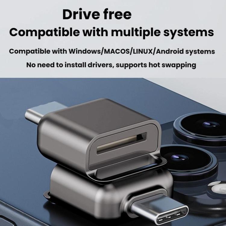 Type-C To TF / Micro SD Card Reader Memory Card Mini Adapter(Tarnish) - U Disk & Card Reader by buy2fix | Online Shopping UK | buy2fix