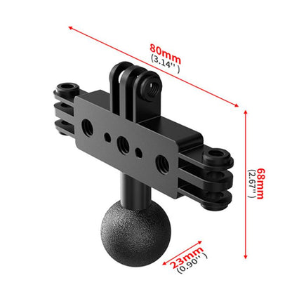 1 Inch Ball Head To 3 Card Aluminum Alloy 3 Station Live Streaming Stand Action Camera Multi Functional Expansion Adapter Accessory - Stand by buy2fix | Online Shopping UK | buy2fix