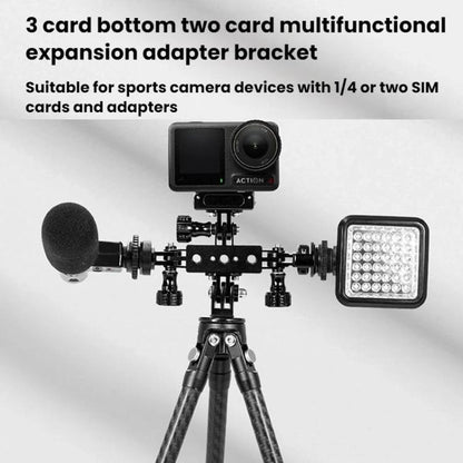 1/4 Pitch To 3 Card Aluminum Alloy 3 Station Live Streaming Stand Action Camera Multi Functional Expansion Adapter Accessory - Stand by buy2fix | Online Shopping UK | buy2fix