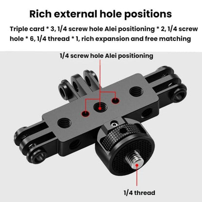 1/4 Pitch To 3 Card Aluminum Alloy 3 Station Live Streaming Stand Action Camera Multi Functional Expansion Adapter Accessory - Stand by buy2fix | Online Shopping UK | buy2fix