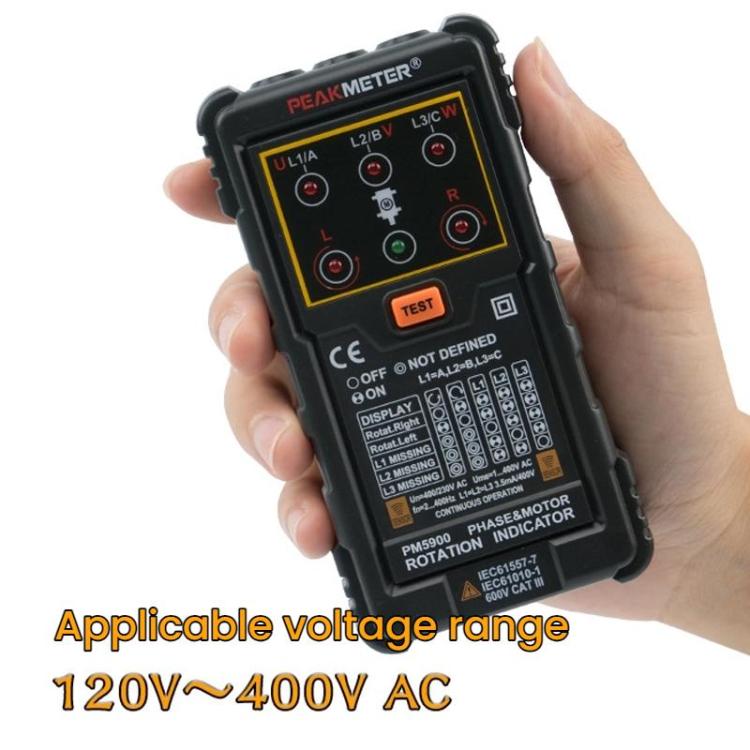 PEAKMETER Three-phase AC Motor Rotation Phase Sequence Tester(PM5900) - Digital Multimeter by PEAKMETER | Online Shopping UK | buy2fix