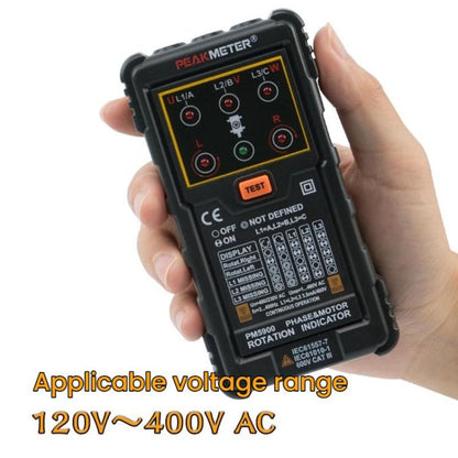 PEAKMETER Three-phase AC Motor Rotation Phase Sequence Tester(PM5900) - Digital Multimeter by PEAKMETER | Online Shopping UK | buy2fix