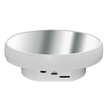 Multi-purpose Mirror Electric Rotating Disc Battery / USB Powered Photography Live Display Stand, Size: 16cm White -  by buy2fix | Online Shopping UK | buy2fix