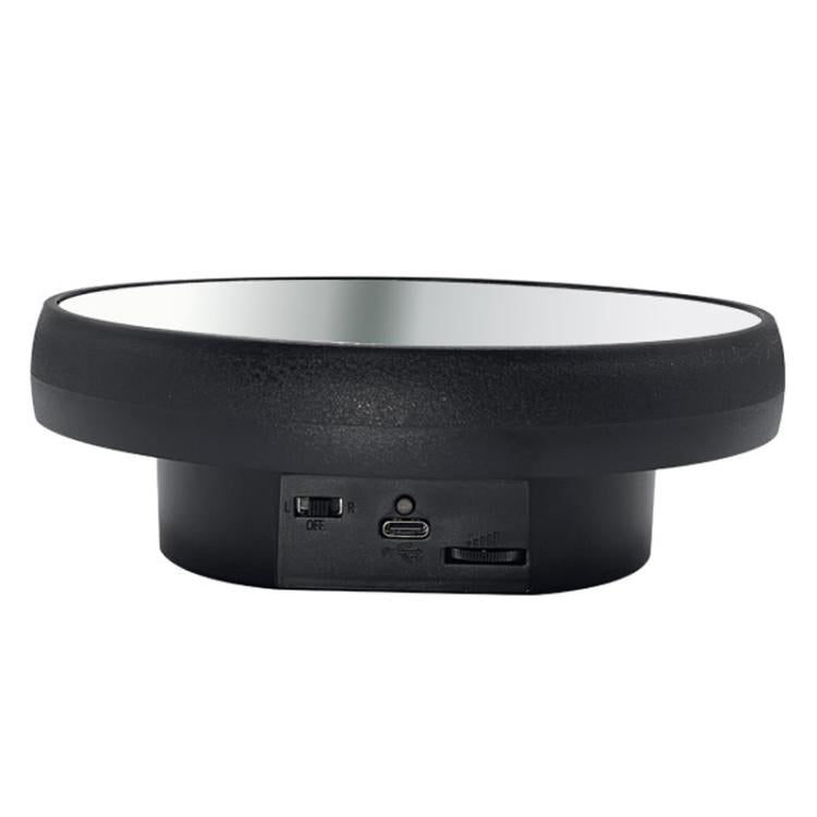 Multi-purpose Mirror Electric Rotating Disc Battery / USB Powered Photography Live Display Stand, Size: 16cm Black -  by buy2fix | Online Shopping UK | buy2fix