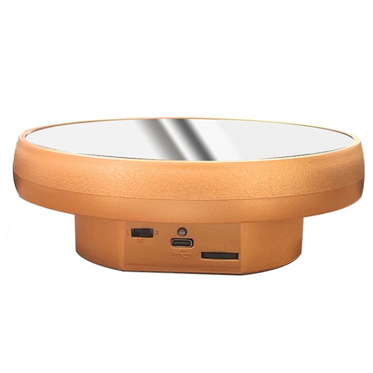 Multi-purpose Mirror Electric Rotating Disc Battery / USB Powered Photography Live Display Stand, Size: 16cm Gold -  by buy2fix | Online Shopping UK | buy2fix