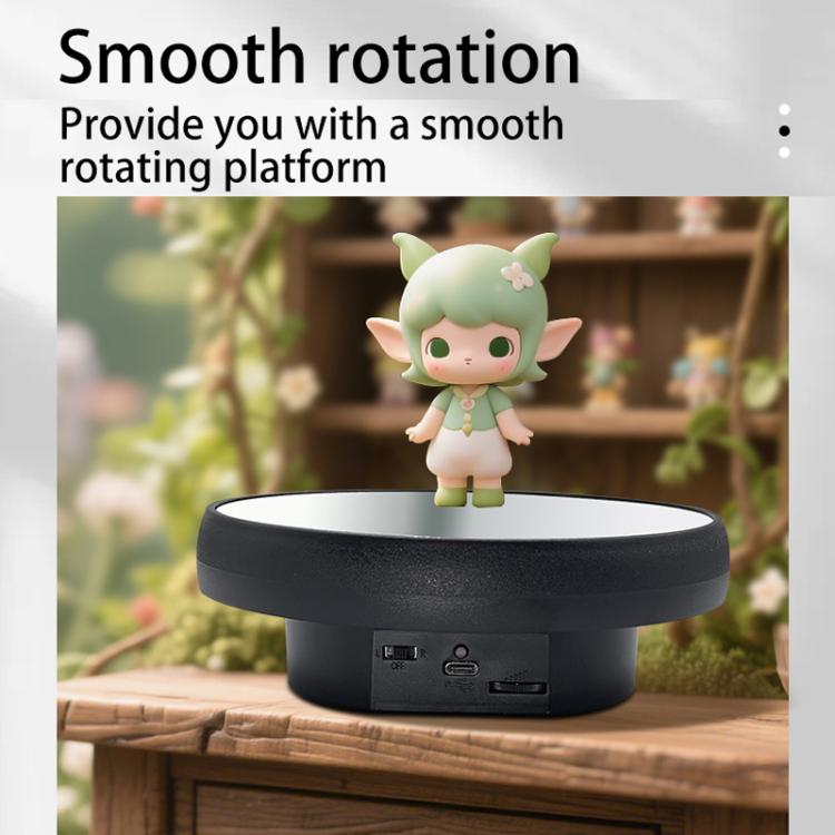 Multi-purpose Mirror Electric Rotating Disc Battery / USB Powered Photography Live Display Stand, Size: 16cm Black -  by buy2fix | Online Shopping UK | buy2fix