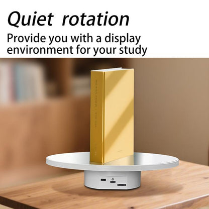 Multi-purpose Mirror Electric Rotating Disc Battery / USB Powered Photography Live Display Stand, Size: 25cm White -  by buy2fix | Online Shopping UK | buy2fix