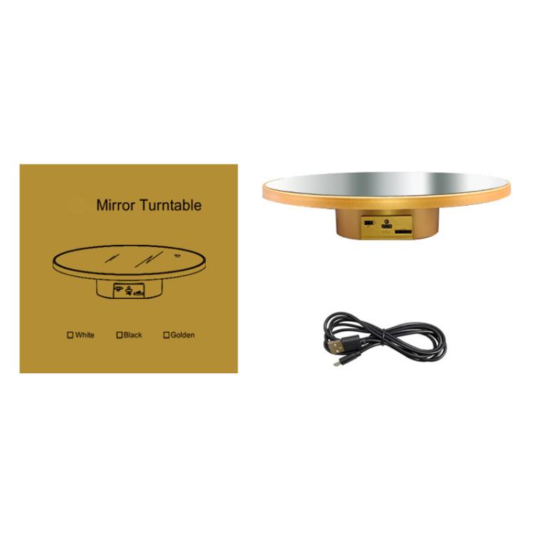 Multi-purpose Mirror Electric Rotating Disc Battery / USB Powered Photography Live Display Stand, Size: 16cm Black -  by buy2fix | Online Shopping UK | buy2fix