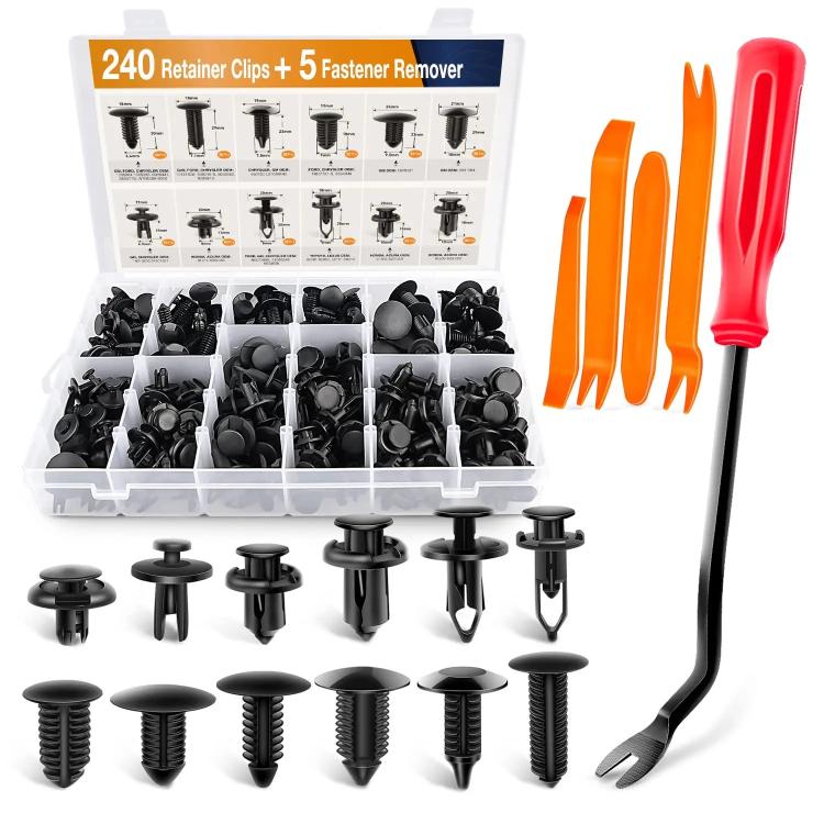 240pcs/Set Boxed Automotive Buckle Mixed Parts Tool(Screwdriver + 4pcs /Set) - Nuts & Bolts by buy2fix | Online Shopping UK | buy2fix