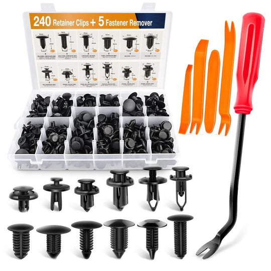 240pcs/Set Boxed Automotive Buckle Mixed Parts Tool(Screwdriver + 4pcs /Set)