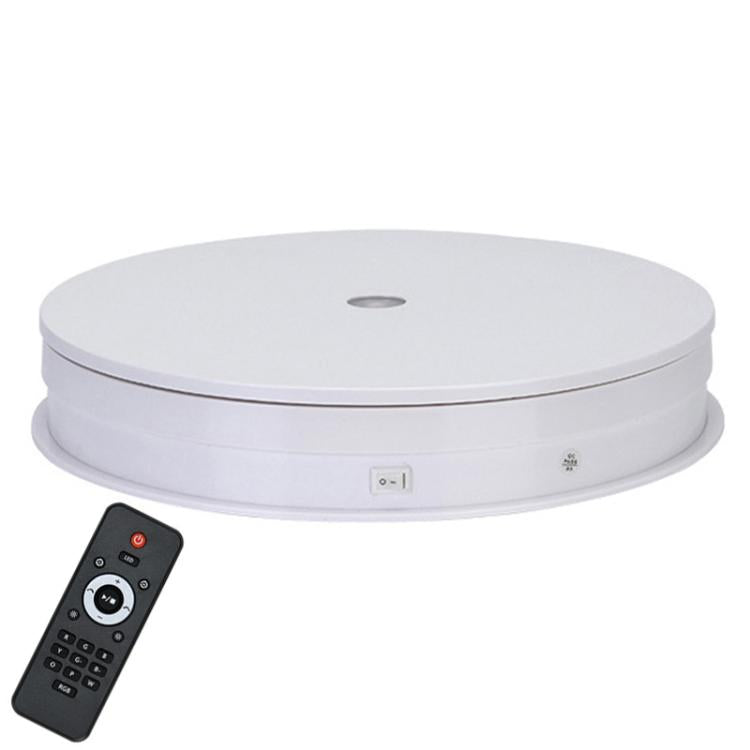 Remote Control Light Rotating Tray Still Life Display Adjustable Speed Brightness Jewelry Stand, Spec: 20cm White Base Colorful Light Direct Plug -  by buy2fix | Online Shopping UK | buy2fix