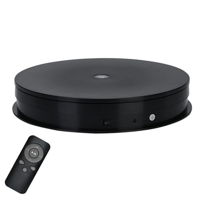 Remote Control Light Rotating Tray Still Life Display Adjustable Speed Brightness Jewelry Stand, Spec: 25cm Black Base White Light Rechargeable -  by buy2fix | Online Shopping UK | buy2fix