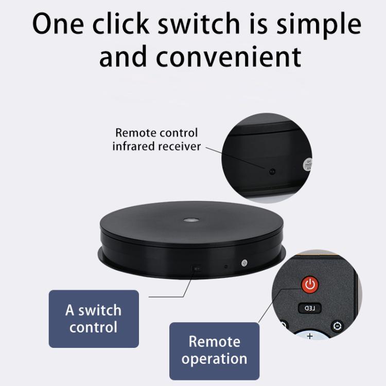 Remote Control Light Rotating Tray Still Life Display Adjustable Speed Brightness Jewelry Stand, Spec: 25cm Black Base Colorful Light Direct Plug -  by buy2fix | Online Shopping UK | buy2fix