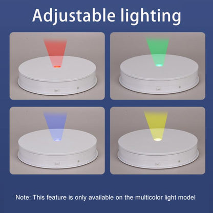 Remote Control Light Rotating Tray Still Life Display Adjustable Speed Brightness Jewelry Stand, Spec: 30cm Black Base White Light Direct Plug -  by buy2fix | Online Shopping UK | buy2fix