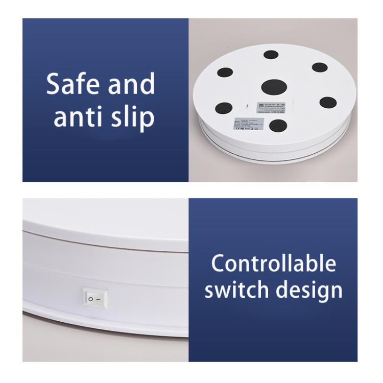 Remote Control Light Rotating Tray Still Life Display Adjustable Speed Brightness Jewelry Stand, Spec: 20cm White Base White Light Rechargeable -  by buy2fix | Online Shopping UK | buy2fix