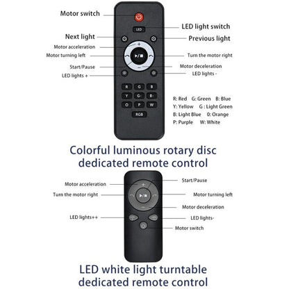 Remote Control Light Rotating Tray Still Life Display Adjustable Speed Brightness Jewelry Stand, Spec: 25cm Black Base White Light Direct Plug -  by buy2fix | Online Shopping UK | buy2fix
