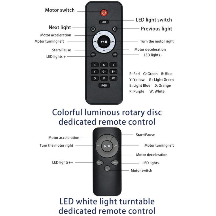 Remote Control Light Rotating Tray Still Life Display Adjustable Speed Brightness Jewelry Stand, Spec: 25cm Black Base White Light Rechargeable -  by buy2fix | Online Shopping UK | buy2fix