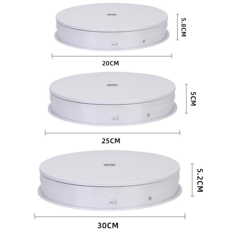 Remote Control Light Rotating Tray Still Life Display Adjustable Speed Brightness Jewelry Stand, Spec: 20cm Black Base White Light Rechargeable -  by buy2fix | Online Shopping UK | buy2fix