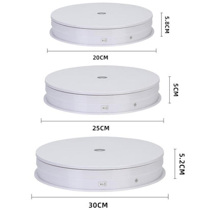 Remote Control Light Rotating Tray Still Life Display Adjustable Speed Brightness Jewelry Stand, Spec: 30cm Black Base White Light Direct Plug -  by buy2fix | Online Shopping UK | buy2fix